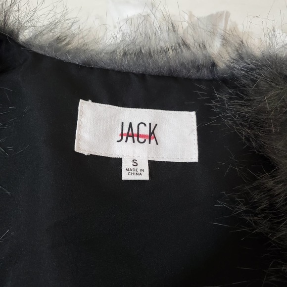 JACK | BB DAKOTA FAUX FUR STRIPED GRAY VEST ACRYLIC BLEND WOMEN'S SIZE SMALL - Picture 6 of 11